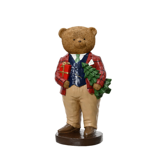 Polyresin Bear Holding A Tree 17.5X14X34.5Cm