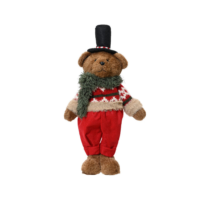 Polyester Bear With Top Hat 18X10X37Cm