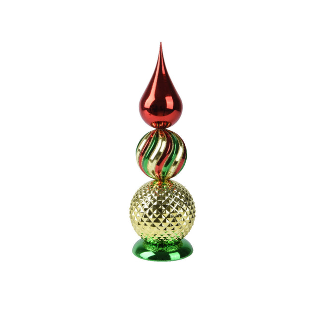 Polystyrene Ornament 13X37Cm - Gold,Green & Red