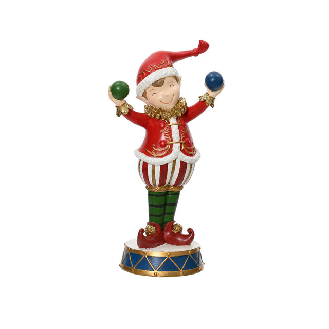Polyresin Elf Juggling 15X10.5X28Cm