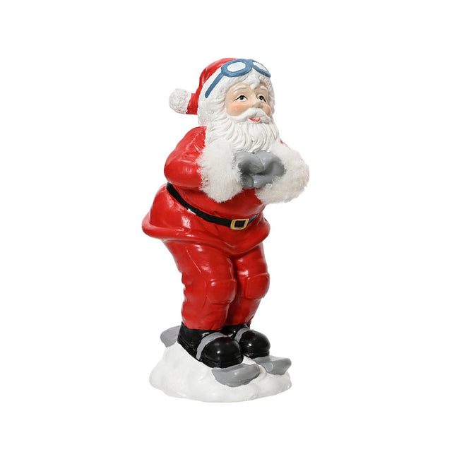 Polyresin Santa Skiing 8.5X7.5X20Cm