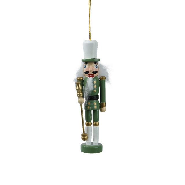 White & Green Wood Nutcracker 4X3X12.5Cm