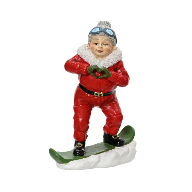 Mrs Clause Skiing 13.5X8X20Cm
