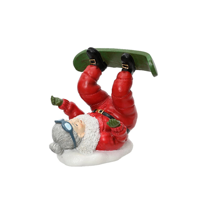 Polyresin Mrs Clause Skiing 14.5X10X15Cm