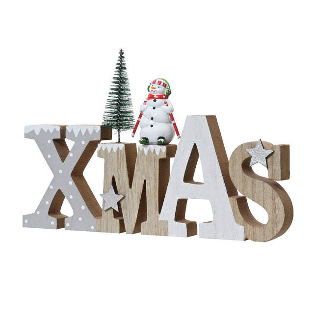 Wood Wording Xmas 2.3X24X15Cm