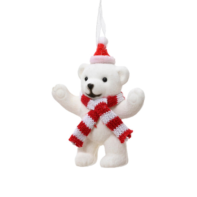 Plastic Bear With Scarf 9X5X9.5Cm - Hands In The Air