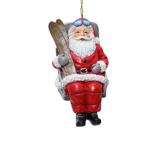 Polyresin Santa On Swing 8X4X10.5Cm