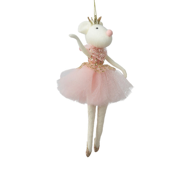 Ballerina Mouse (Pink Polyester Ornament)