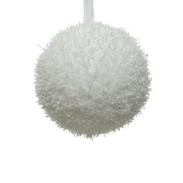 Bauble foam with snow 8cm