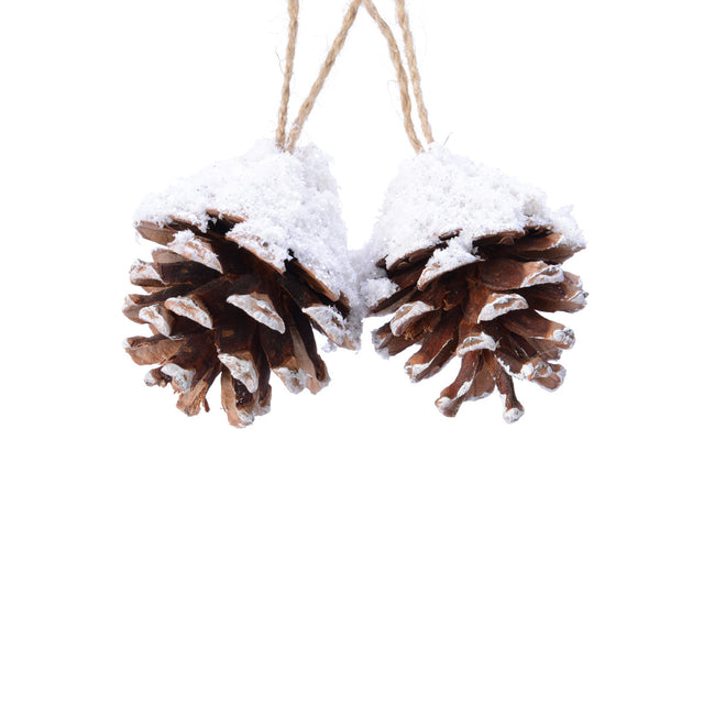 Pinecone With Snow 5X5X6Cm