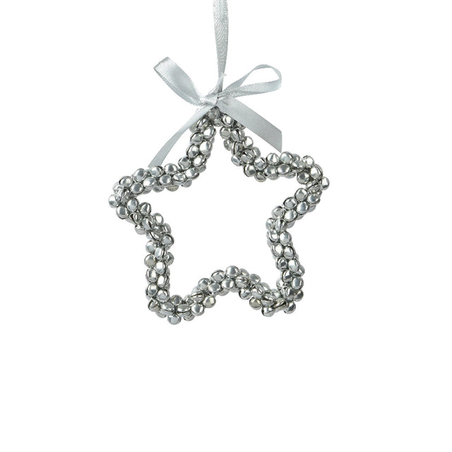 Iron Star With Bells 12X3X1Cm - Silver