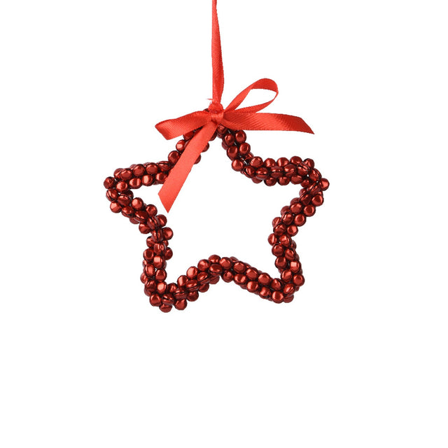 Iron Star With Bells 12X3X1Cm - Red