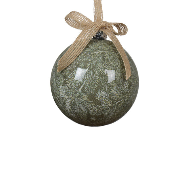 Polyfoam Bauble 8X9.3Cm Green With Leaves