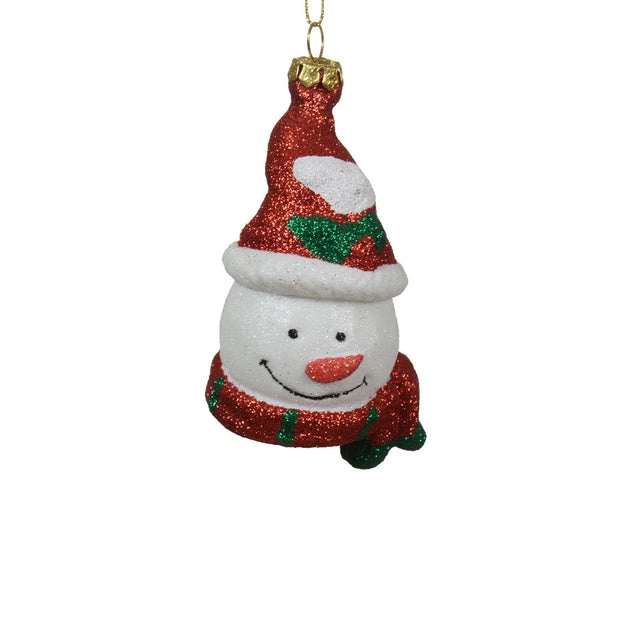 Snowman Bauble 13.7X3.7Cm - With Xmas Hat