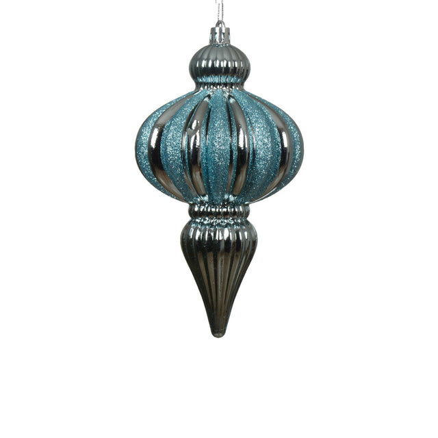 Plastic Ornament Bauble 8.6X15.5Cm - Light Blue