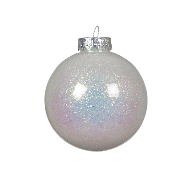 Bauble With Glitter 8Cm - Iridescent