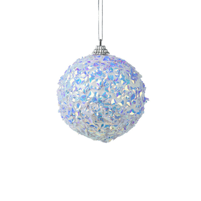 Foam Bauble With Sequins 10Cm