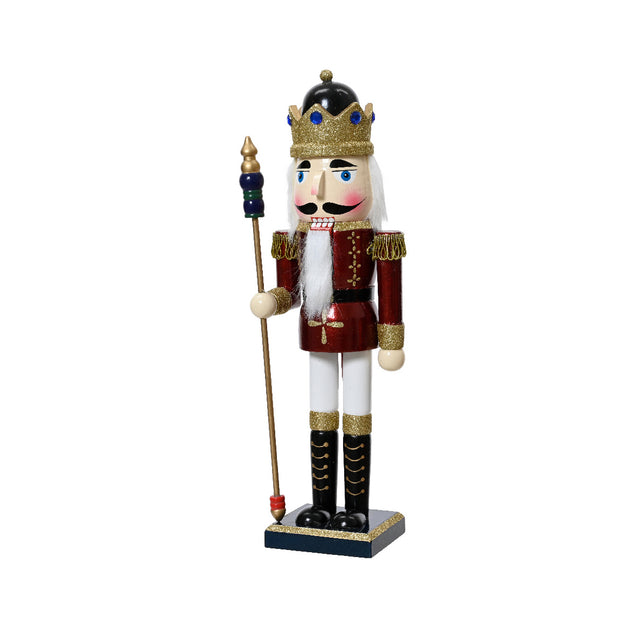 Wood Nutcracker With Staff 12X11X50Cm