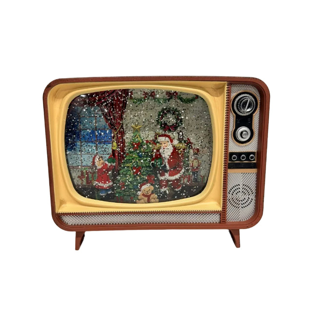 Retro Santa LED TV Musical 21x12x17cm