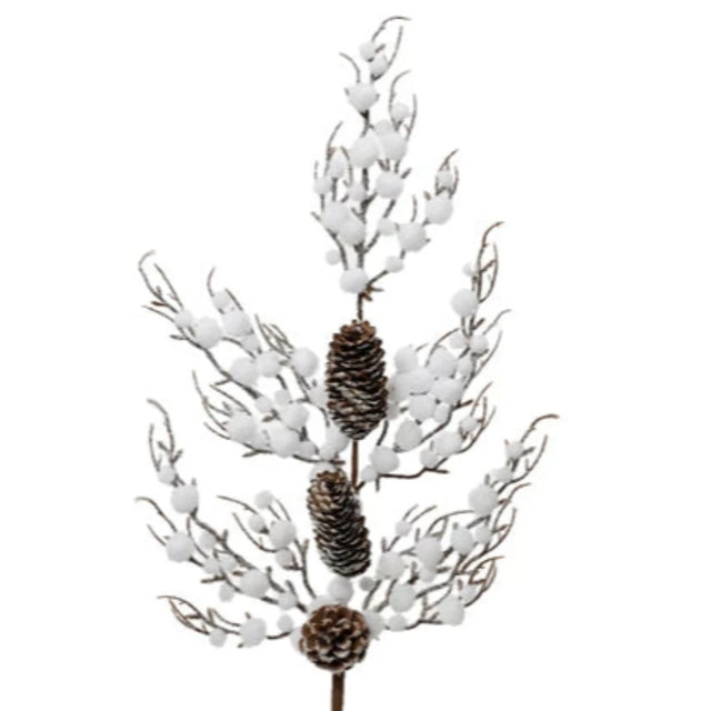 Cotton Spray With Pinecones 5X33X80Cm