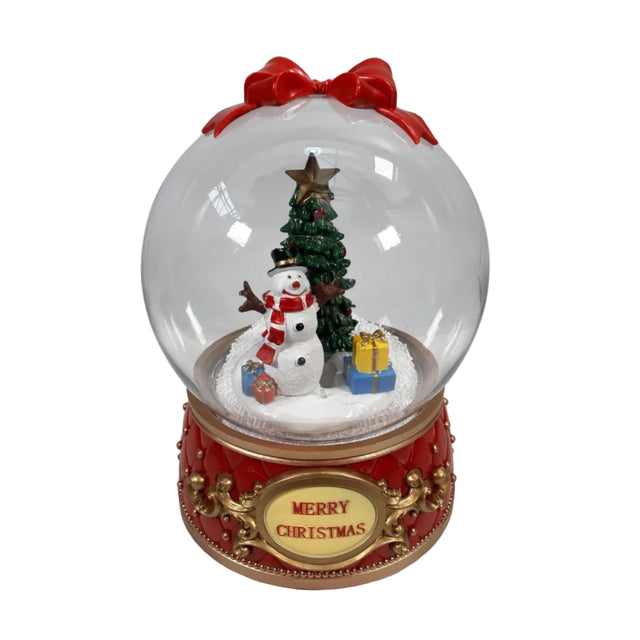Snow globe with snowman 20x20x29cm