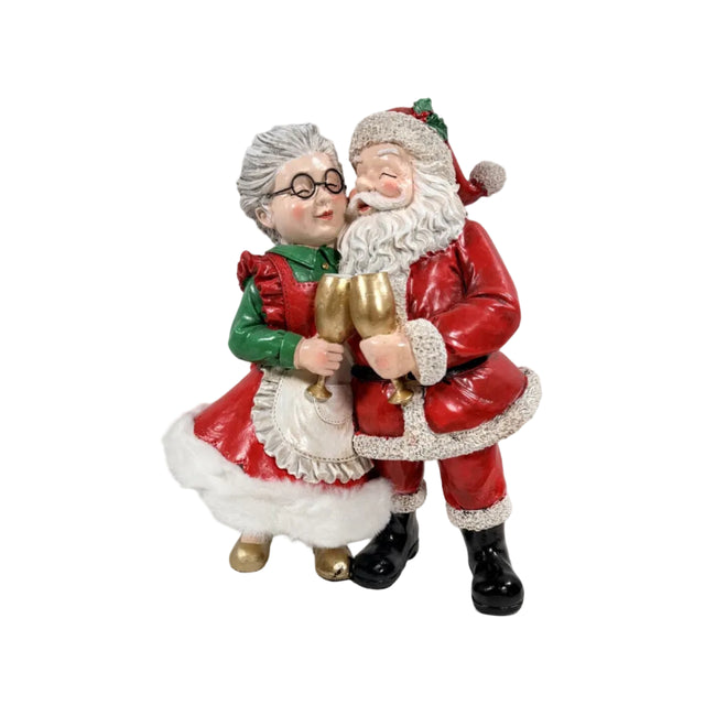 Mr And Mrs Claus celebrating Christmas 20x12x26cm
