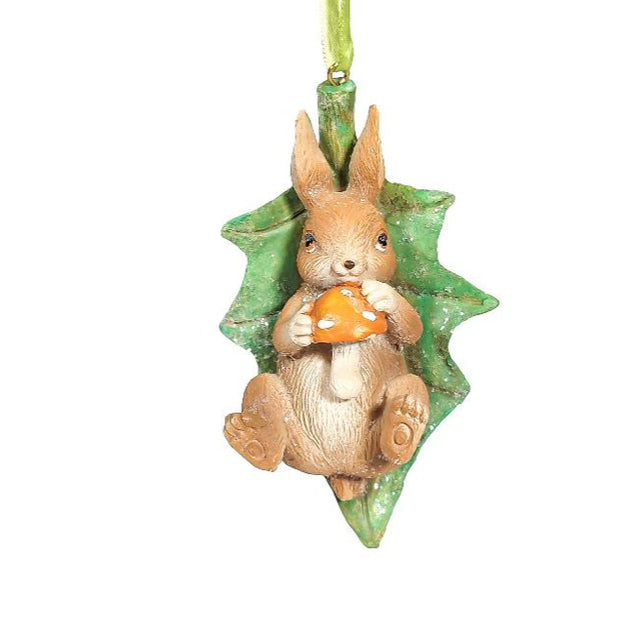 Bunny Decoration With Mushroom (5x6cm,8x11cm)