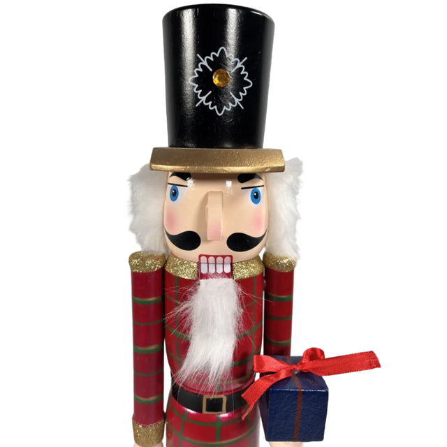 Nutcracker wood 12x11x50.5cm - holding present