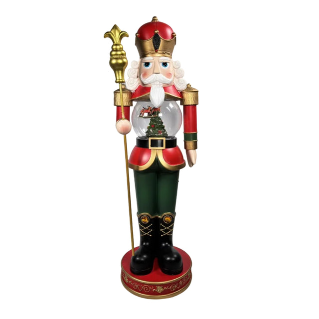 Nutcracker with snow globe 24x21x75cm
