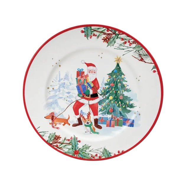 Santa with Christmas tree underplate 32cm
