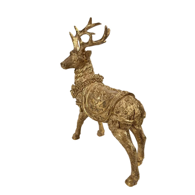 Gold reindeer 25.6x12.5x34cm