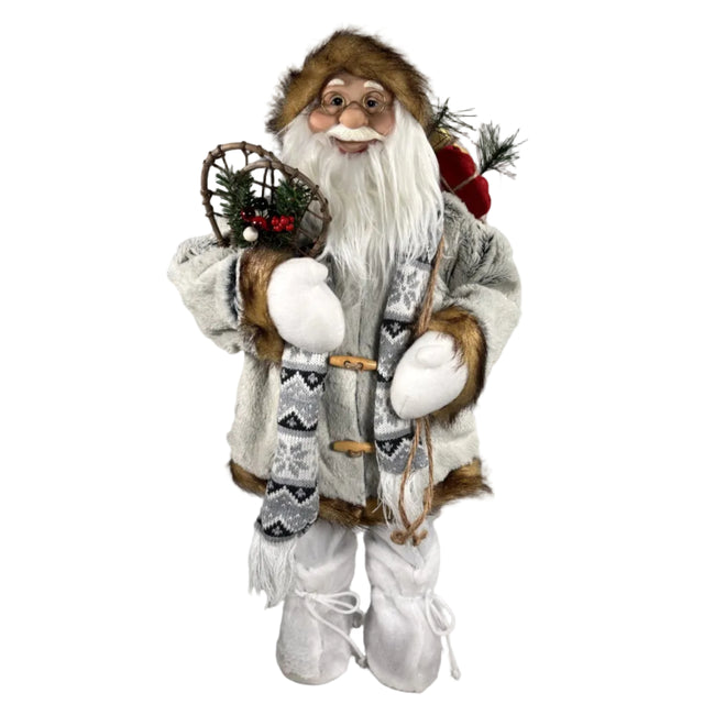 Santa With Fur And Scarf 90Cm