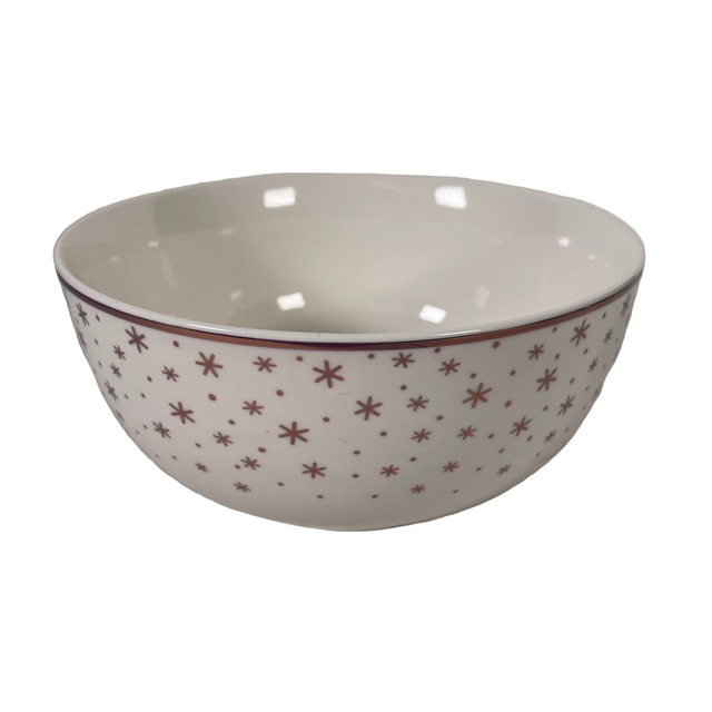 (628110660-2)BOWL 600ML PORCELEIN - SNOWFLAKES