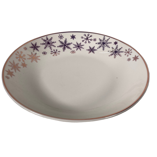 (628110690-2)SOUP PLATE 21CM PORCELEIN - SNOWFLAKE