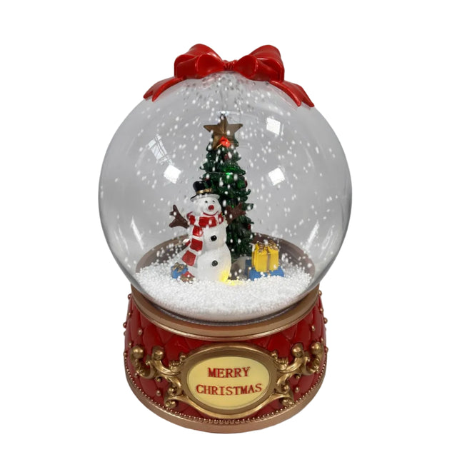 Snow globe with snowman 20x20x29cm