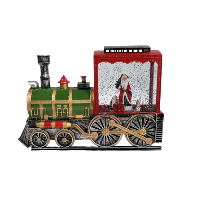 Holiday Train Carrying Santa Musical 33x31x38cm