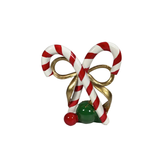 Candy Canes Tied With A Gold Bow 18.5x8x20.5cm