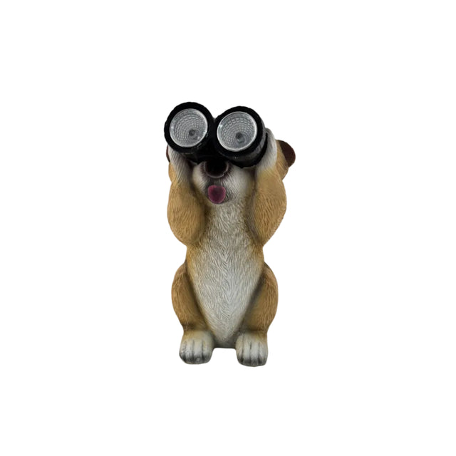 Solar Meerkat With Binoculars 22.5cm