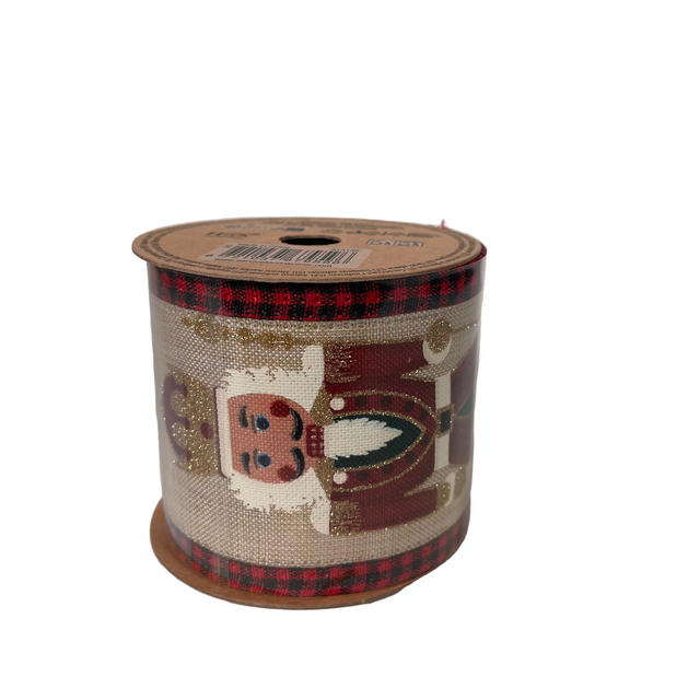 (747000050-2)RIBBON POLYESTER, 270 X6.3CM, NUTCRACKERS - GOLD