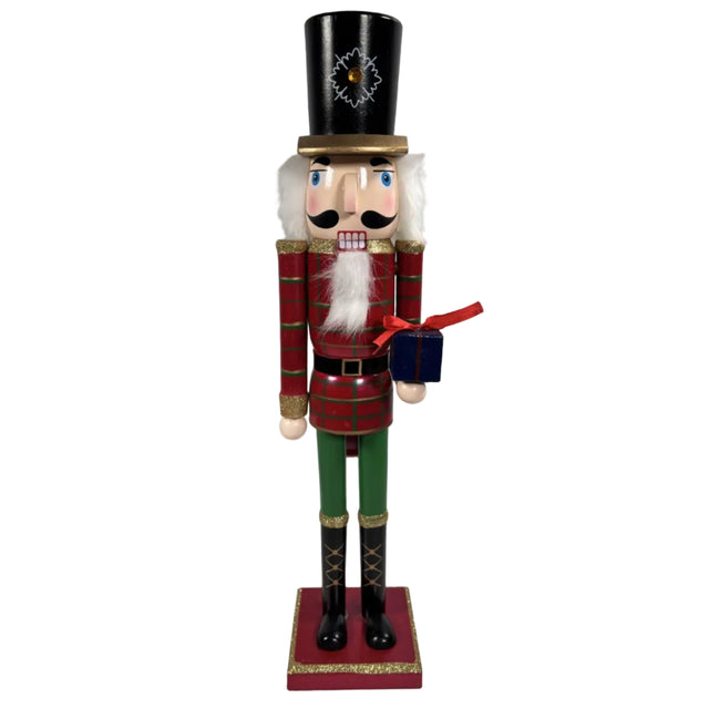 Nutcracker wood 12x11x50.5cm - holding present