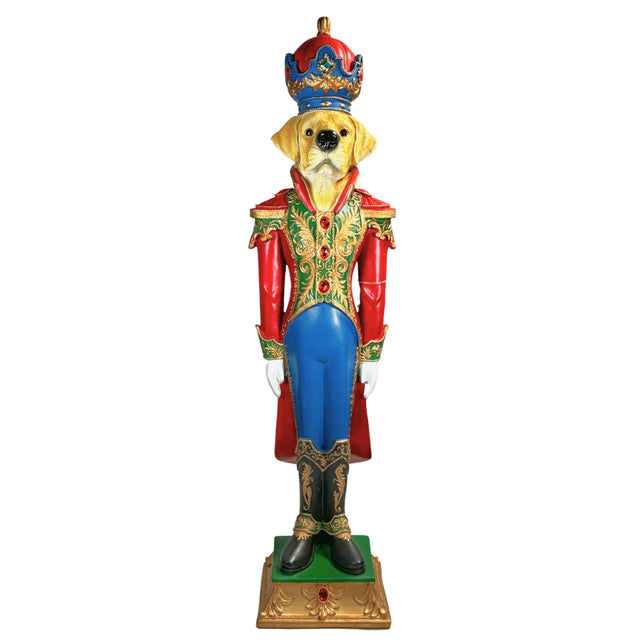 Christmas Red Resin Dog Nutcracker On Base 20X90Cm