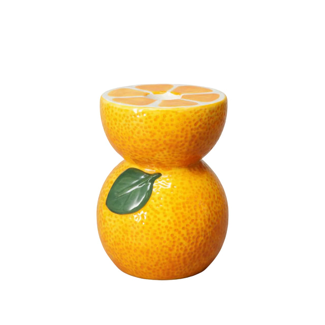 Candle holder, dolomite 9x8.5x11cm - Orange