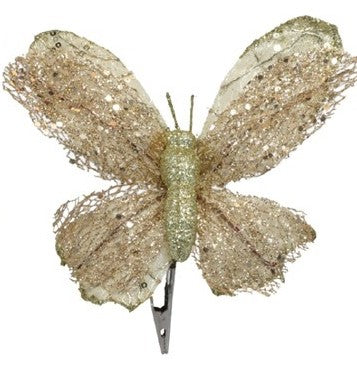 Butterfly On Clip 14X18Cm - Gold
