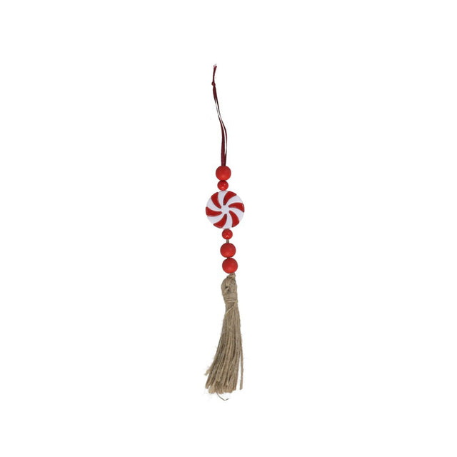 Candy Pendant With Fringe 3.4X20Cm - Red