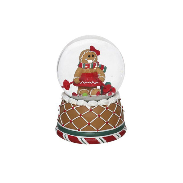 Water Ball With Ginger Figure 10X10X14Cm - Gingerbread Girl