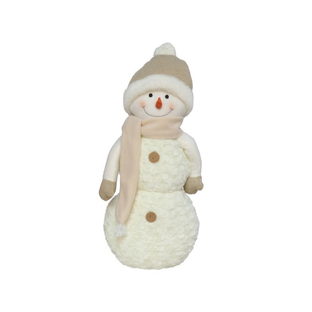 Snowman With Scarf 24X16X50Cm - Gold
