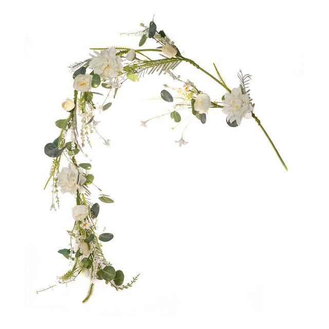 Artificial white dahlia garland 1.5m