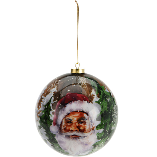 Xmas Bauble 8cm Santa
