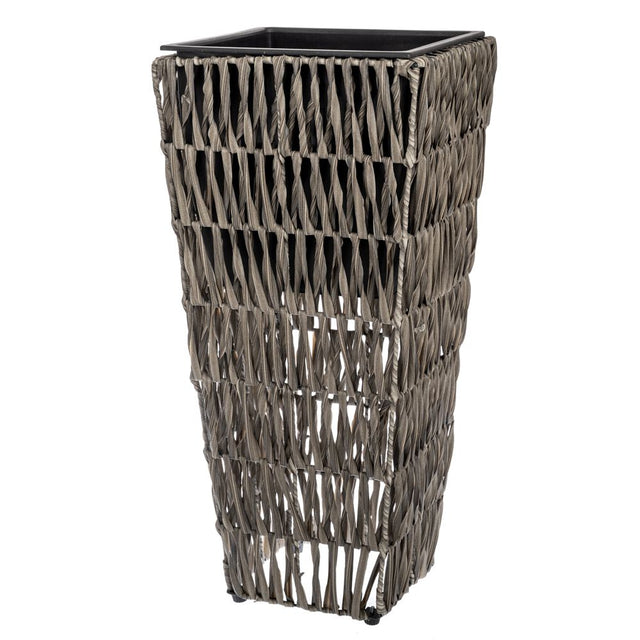 Brown rattan square pot 28x28x60cm