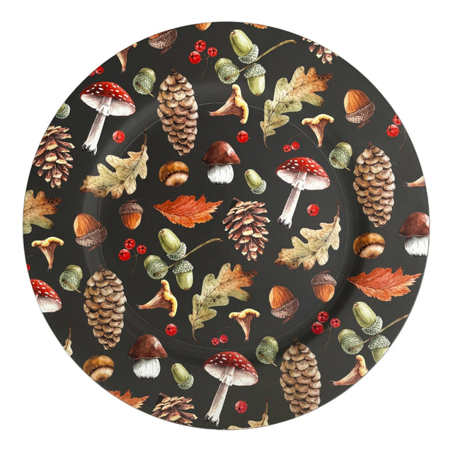 Underplate With Autumn Decoration, 33X33X1.5Cm, - Green